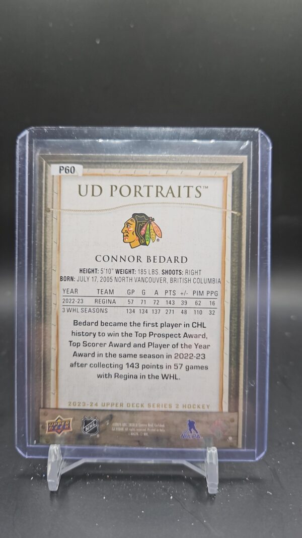 2023-24 Upper Deck Series 2 Connor Bedard Upper Deck Portrait - Image 2