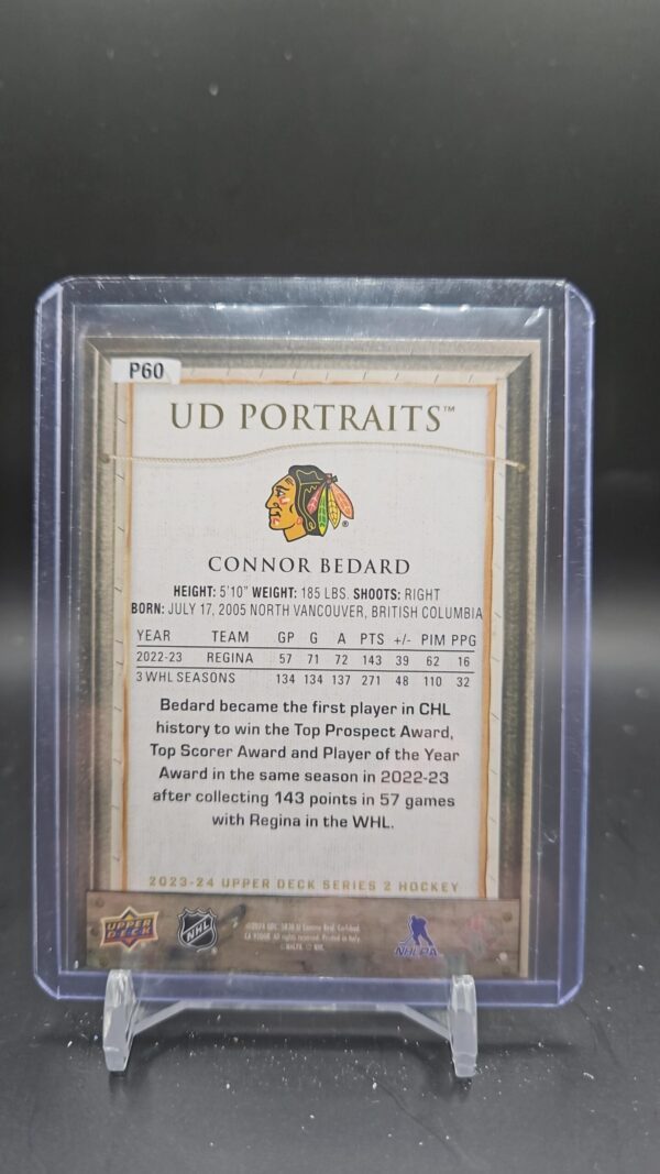 2023-24 Upper Deck Series 2 Connor Bedard Upper Deck Portrait - Image 2