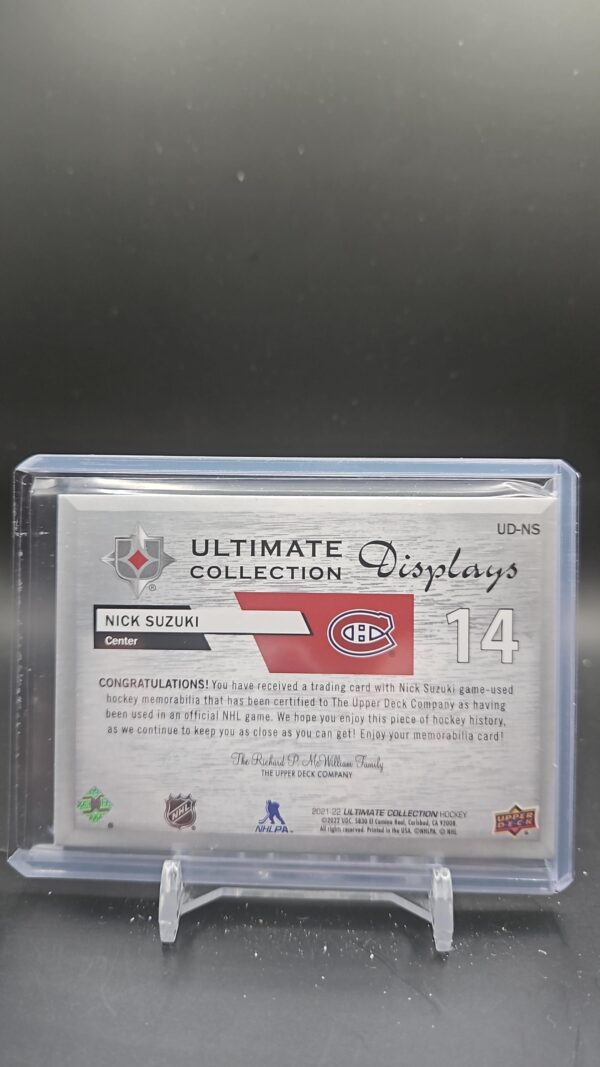 2021-22 Upper Deck Ultimate Collection Display Jersey Nick Suzuki #UD-NS - Image 2