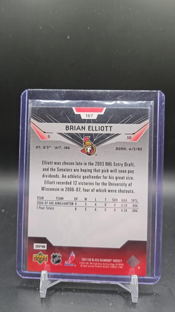 2007-08 Black Diamond Brian Elliott Rookie Gems #167 Ottawa - Image 2