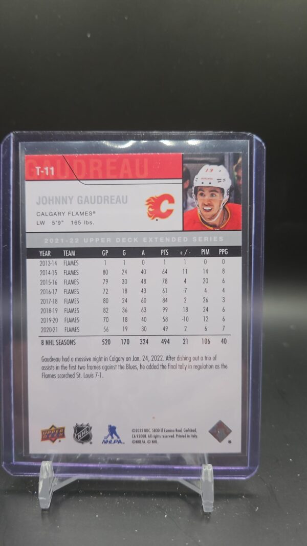 2021-22 Upper Deck 2006-07 Retro Johnny Gaudreau #T-11 Calgary Flames - Image 2
