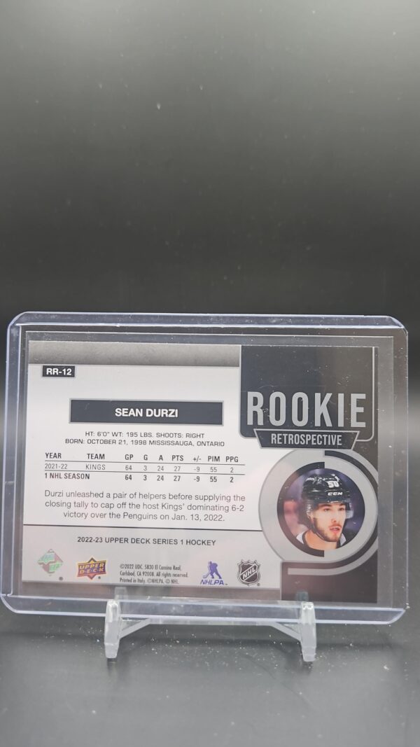 2022 UD Series1 #RR-12 Sean Durzi Rookie Retrospective - Image 2