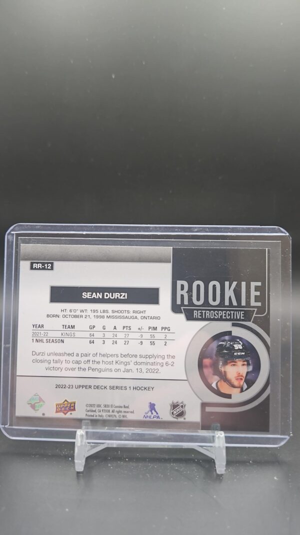 2022 UD Series1 #RR-12 Sean Durzi Rookie Retrospective - Image 2