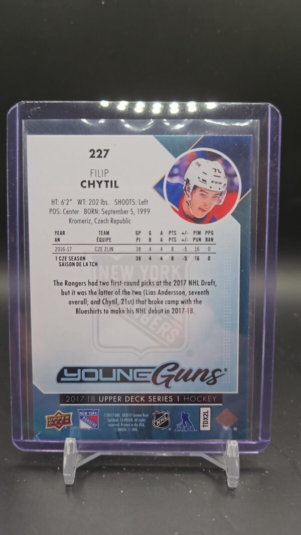 2017-18 Upper Deck Young Guns Filip Chytil #227 Rookie - Image 2