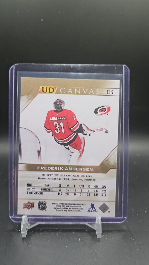 2022-23 upper deck hockey series 1 canvas #c15bfrederik anderson - Image 2