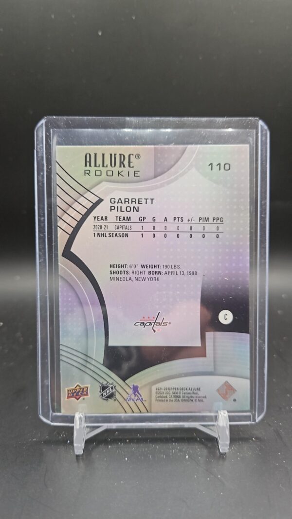 2021-22 Ud Allure Rookie Garrett Pilon Washington Capitals #110 - Image 2