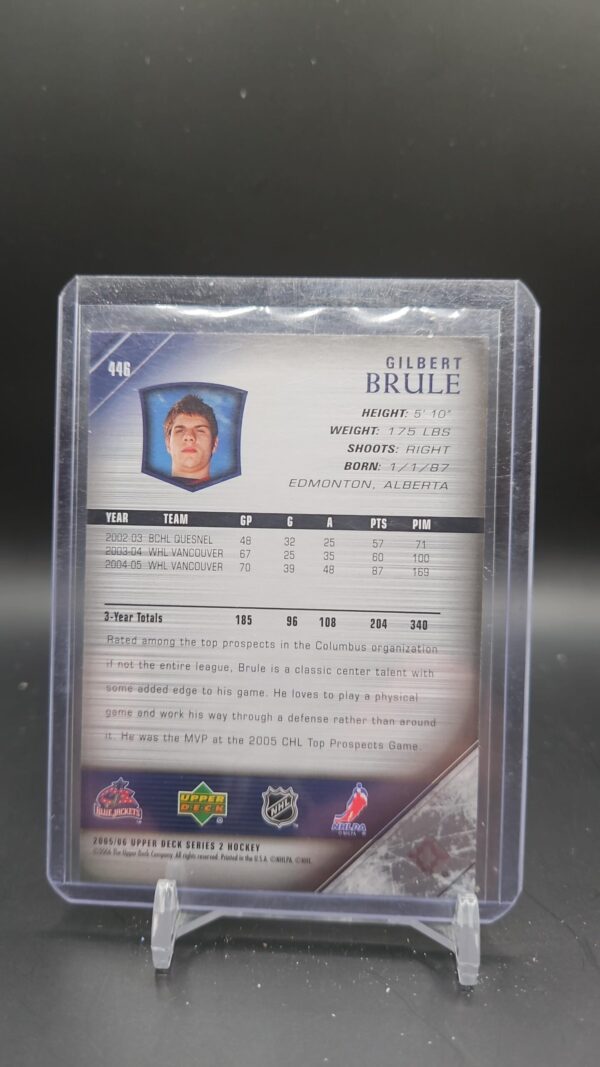 2005-06 Upper Deck Young Guns #446 Gilbert Brule - Image 2