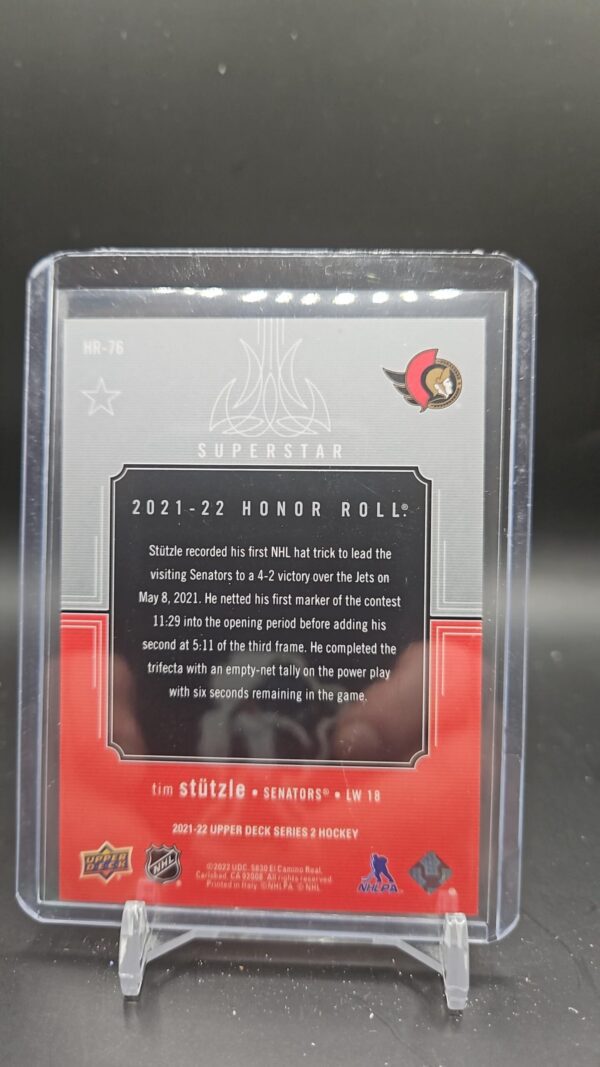 2021-22 Upper Deck Honor Roll Superstar Tim Stutzle Series 2HR-76 - Image 2
