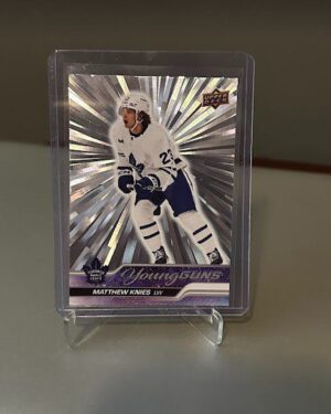 2023-24 Upper Deck Series 1 Young Guns Silver Outburst #222 Matthew Knies rookie card
