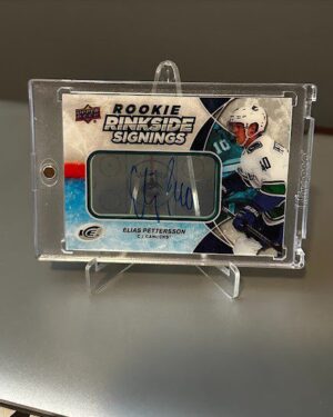 Elias Pettersson 2018-19 Upper Deck Ice Rookie Rinkside Signings Auto Vancouver Canucks card