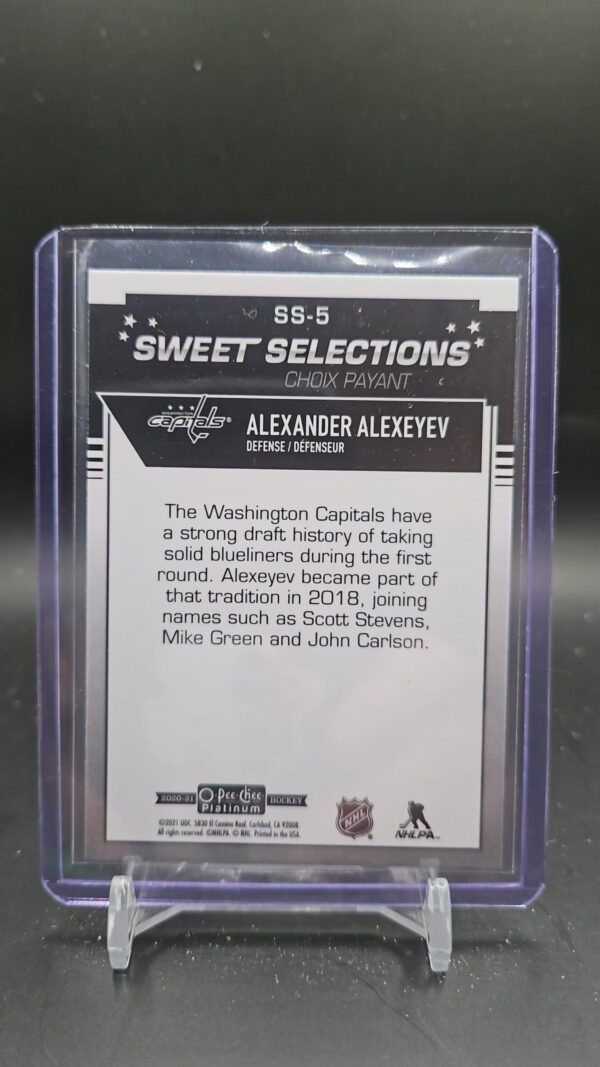 2020 O-Pee-Chee OPC Platinum Alexander Alexeyev Sweet Selections #SS-5 - Image 2
