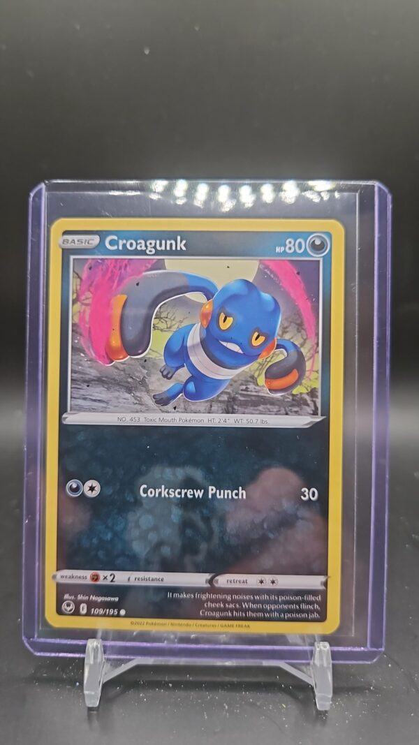 Reverse Holo Croagunk 109/195 Common Silver Tempest Pokemon TCG