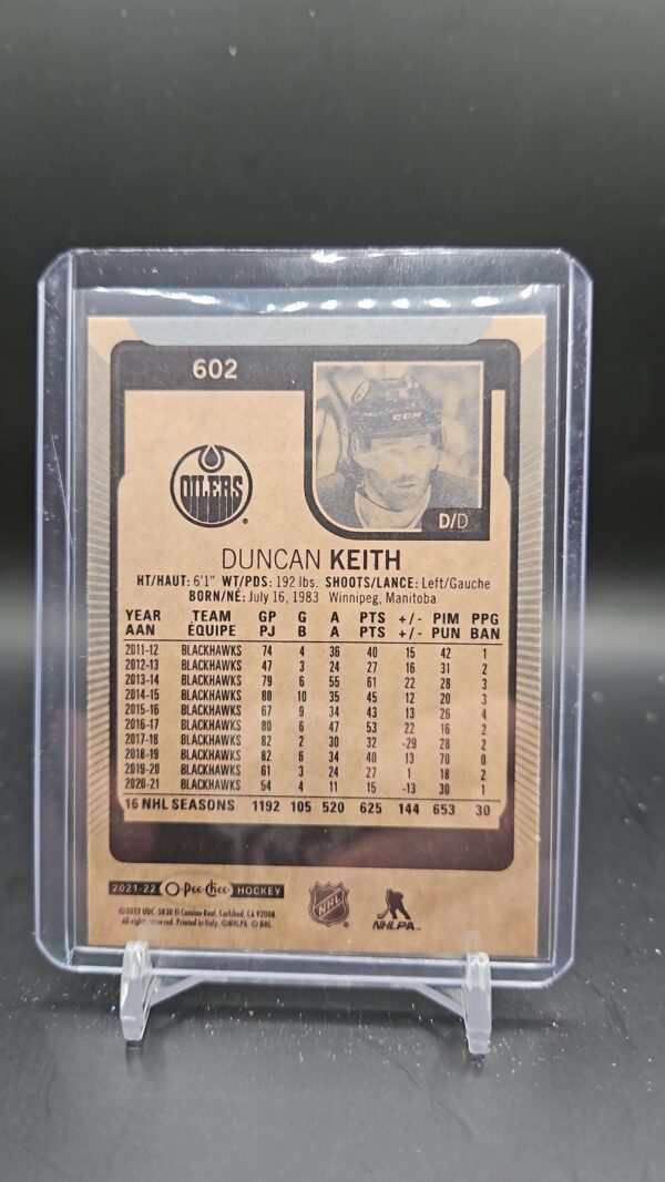 Duncan Keith #602 - 2021-22 O-Pee-Chee - Base Update - Image 2