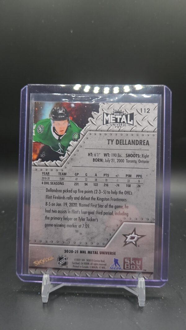 2020-21 Ty Dellandrea Skybox Metal Universe Rookie Dallas#112 - Image 2