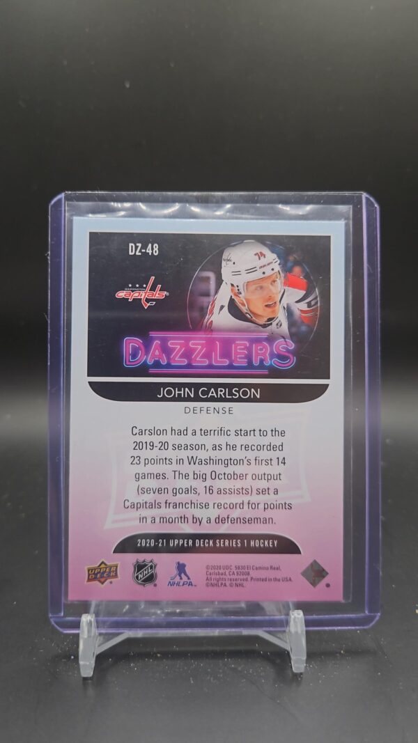 2020-21 Upper Deck John Carlson Dazzlers Blue #DZ-48 Series 1 - Image 2