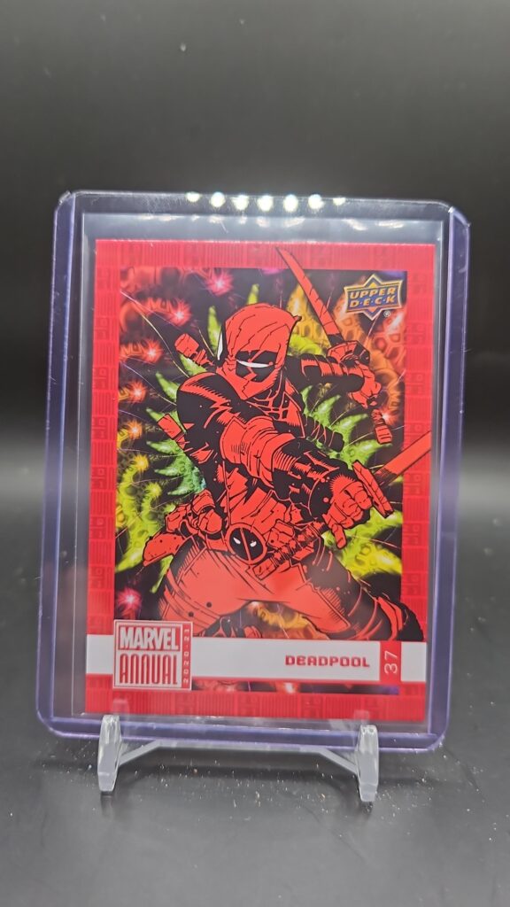 2020-21 Upper Deck Marvel Annual Fractal Deadpool #37 trading card, Mint condition, X-Force, Marvel, top collectible for superhero card collectors.