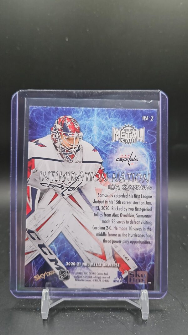 2020-21 Metal Universe Intimidation Nation #IN-2 Ilya Samsonov Washington Caps - Image 2