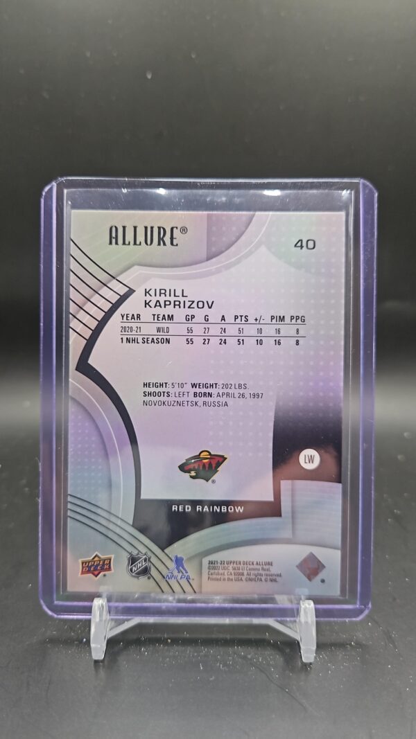 2021-22 Upper Deck Allure Red Rainbow Kirill Kaprizov #40 - Image 2