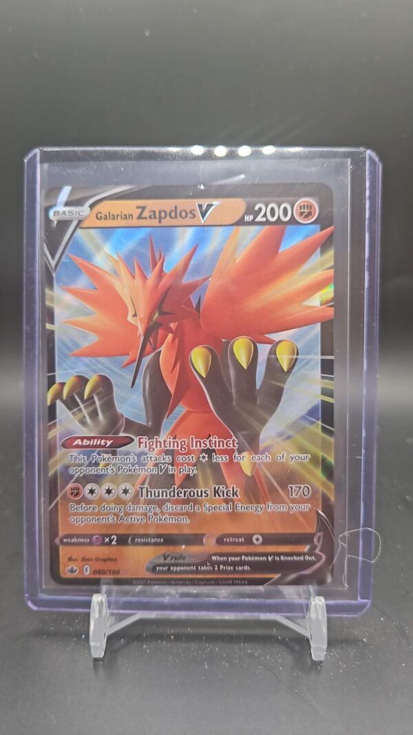 Pokemon TCG Galarian Zapdos V 080/198 Ultra Rare SWSH Chilling Reign
