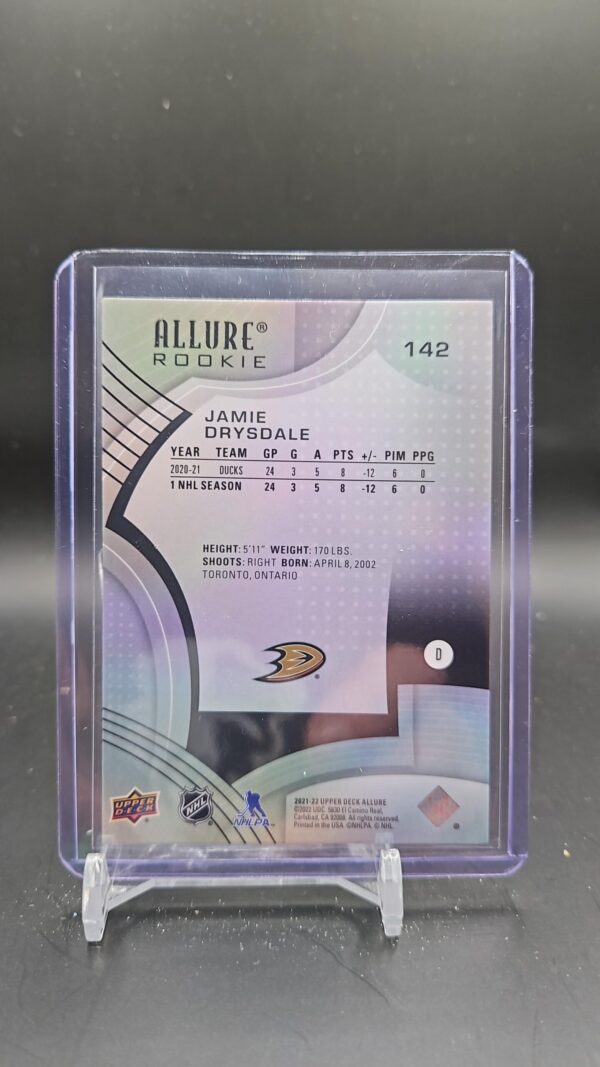 2021-22 UD Allure Rookie Jamie Drysdale Rookie Anaheim Ducks #142 - Image 2
