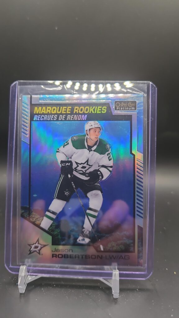 Jason Robertson O-Pee-Chee Platinum 2020-21 Marquee Rookies Aquamarine #159 /499 rookie hockey card