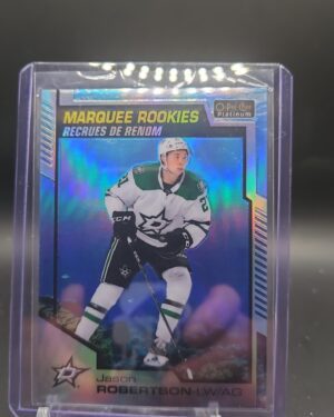 Jason Robertson O-Pee-Chee Platinum 2020-21 Marquee Rookies Aquamarine #159 /499 rookie hockey card