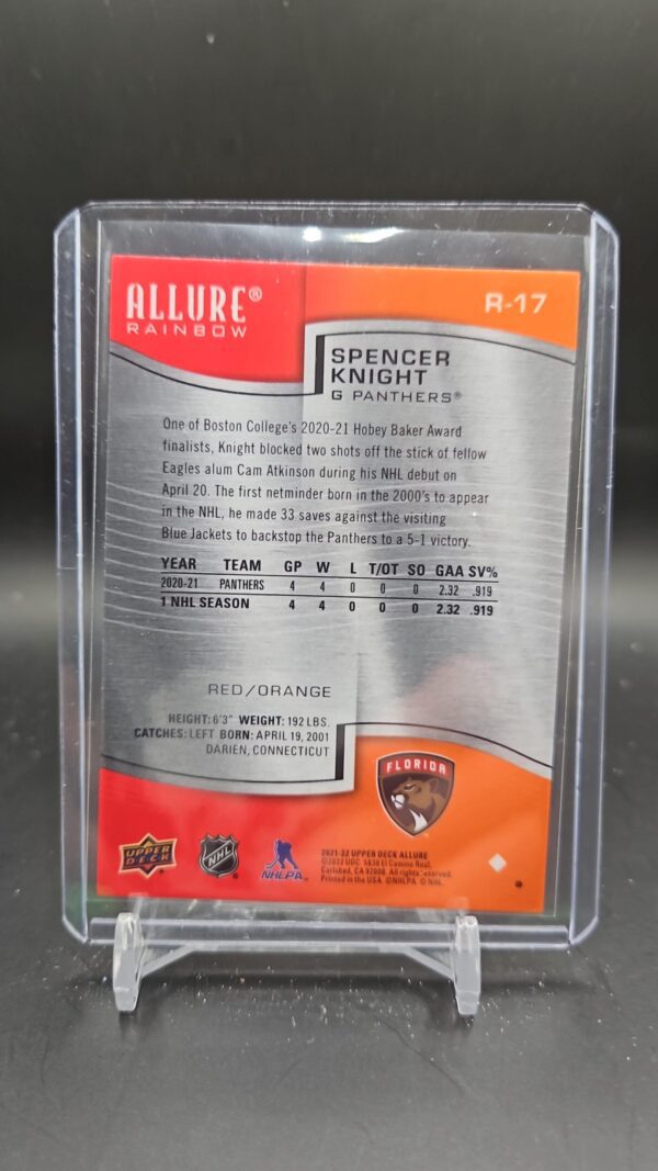 2022-23 Upper Deck Allure Color Flow Red Orange #SF-33 Spencer Knight - Image 2