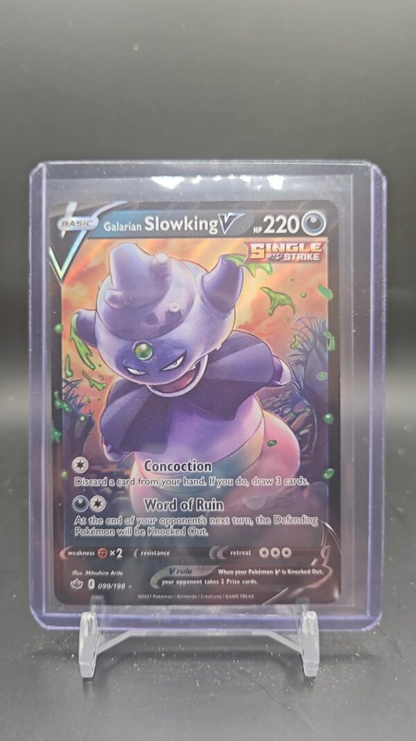 Pokemon Galarian Slowking V 099/198 Chilling Reign Sword & Shield FULL ART