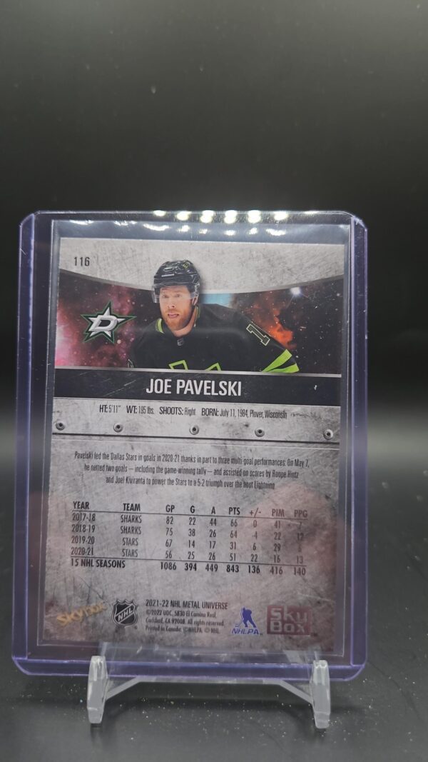 Joe Pavelski 2021-22 Metal Universe #116 Alternate Jersey - Image 2