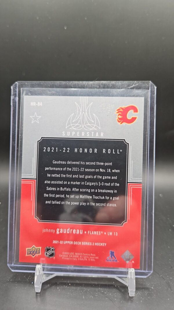 2021-22 Upper Deck Honor Roll #HR-84 Johnny Gaudreau - Calgary Flames - Image 2
