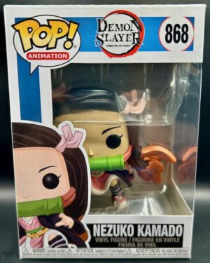 Funko Pop! Demon Slayer Nezuko Kamado #868 vinyl figure in protector, featuring the beloved anime heroine, perfect for collectors.