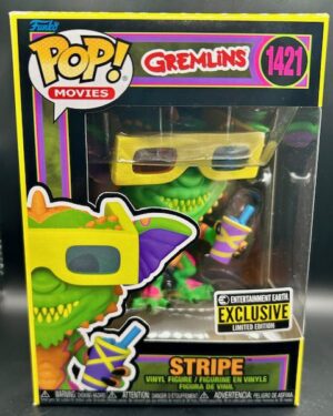 Funko POP! Gremlins Stripe (Black Light) #1421 vinyl figure, limited edition, vibrant black light colors, includes protector case, perfect for Funko and Gremlins collectors