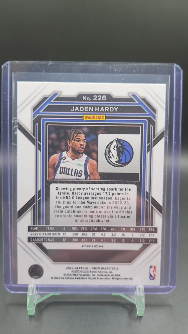 2022-23 Panini Prizm Jaden Hardy Silver Prizm Rookie RC #226 Mavericks - Image 2