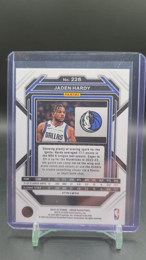 2022-23 Panini Prizm Jaden Hardy GREEN CRACKED ICE PRIZM RC - Image 2