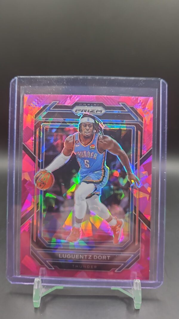 Luguentz Dort 2022-23 Panini Prizm Pink Cracked Ice Parallel #55 Thunder