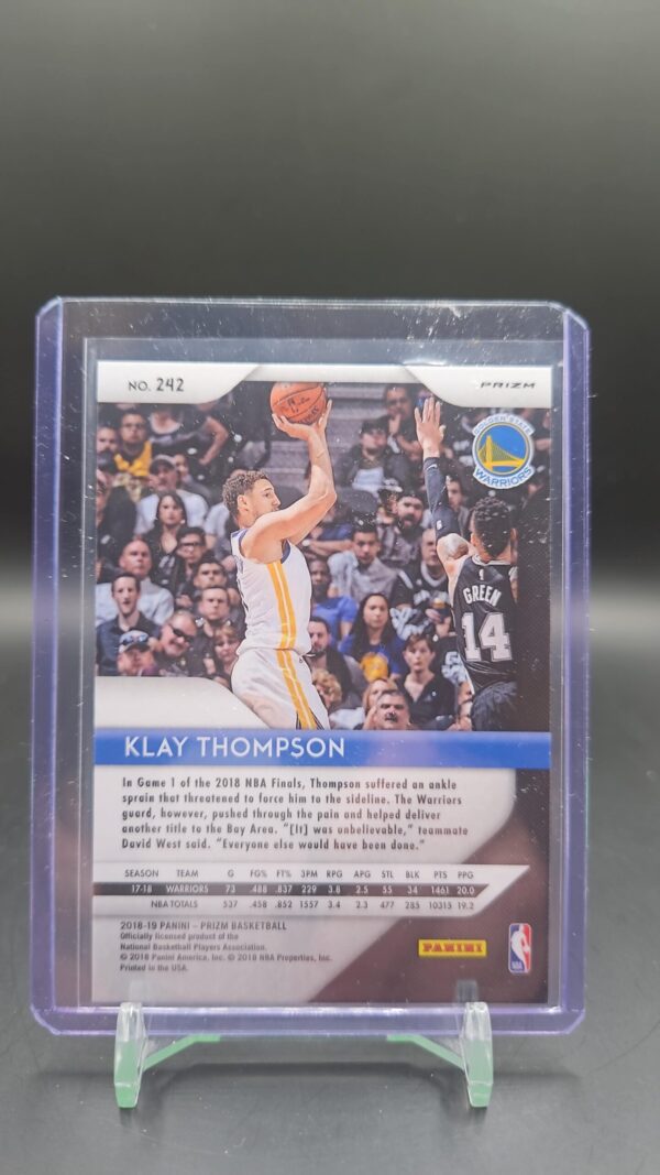Klay Thompson 2018-19 Panini Prizm Silver Golden State Warriors - Image 2