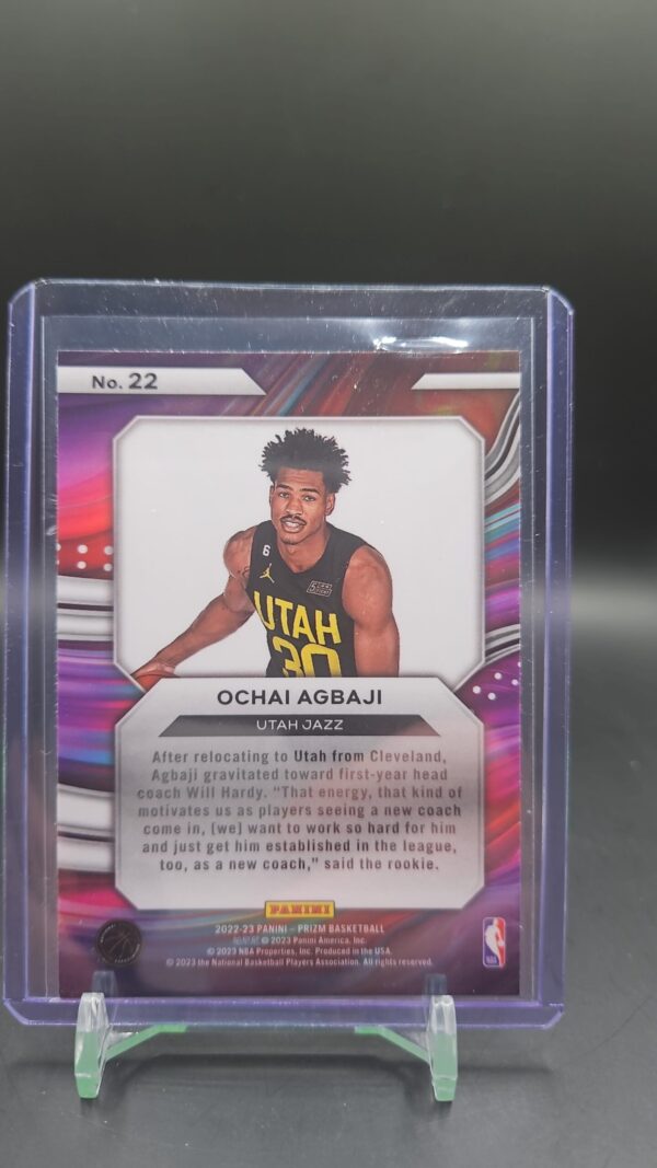 2022 Prizm Instant Impact #22 Ochai Agbaji - Image 2