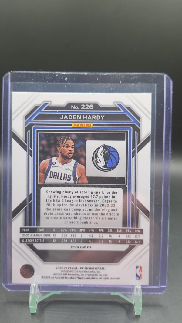 Jaden Hardy 2022-23 Panini Prizm Pink Ice RC #226 Mavericks - Image 2