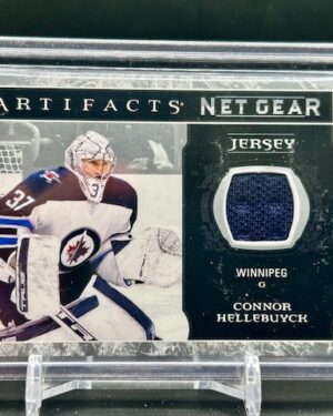 2022-23 Upper Deck Artifacts Connor Hellebuyck Net Gear Jersey #NG-CH Winnipeg Jets goalie memorabilia card