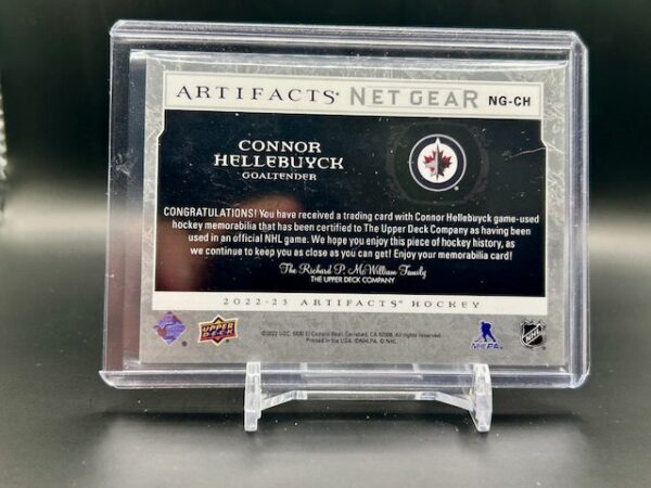 UD 2022-23 Artifacts Connor Hellebuyck Net Gear Jersey #NG-CH - Image 2