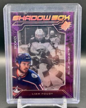2020-21 Upper Deck SPx Shadow Box Purple Rookie Liam Foudy Card #SB-20 Columbus Blue Jackets
