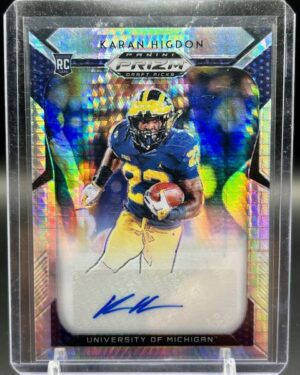 2019 Prizm Draft Karan Higdon #136 /75 Purple & Green Prizm auto