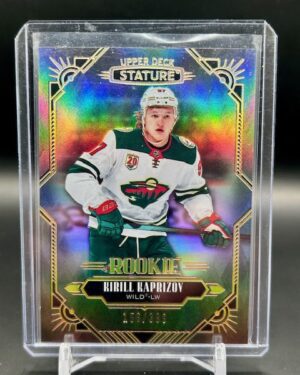 2020 UD Stature Kirill Kaprizov Rookie #102 /399 card front, Minnesota Wild