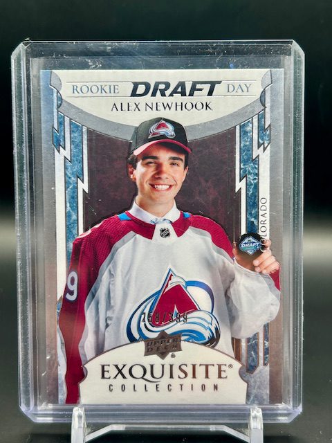 UD 2021-22 Exquiste Alex Newhook Rookie Draft Day #RDD-AN