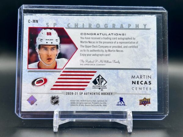 UD 2020-21 SP Authentic Martin Necas Chirography #C-MN - Image 2