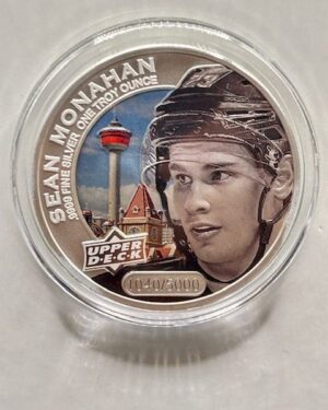 2017 Upper Deck 1 oz 99.99% Pure Silver Sean Monahan Coin #1040/5000 Calgary Flames