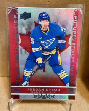 Jordan Kyrou True North Future #TN-17 Upper Deck Tim Hortons 10th Edition NHL hockey insert card, ideal for collectors and prospect investors.