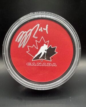 Upper Deck Team Canada Nick Suzuki Autographed Puck Red Team with COA