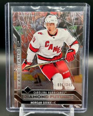 2020-21 Upper Deck Black Diamond Diamond Futures Morgan Geekie Rookie Card #BDF-MG /349 featuring Carolina Hurricanes rookie collectible