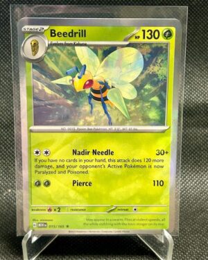 Beedrill 015/165 Reverse Holo 151 Pokémon Card Near Mint Front
